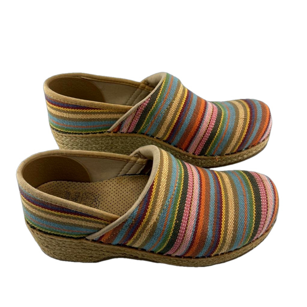 Dansko vegan jute striped clog size 37